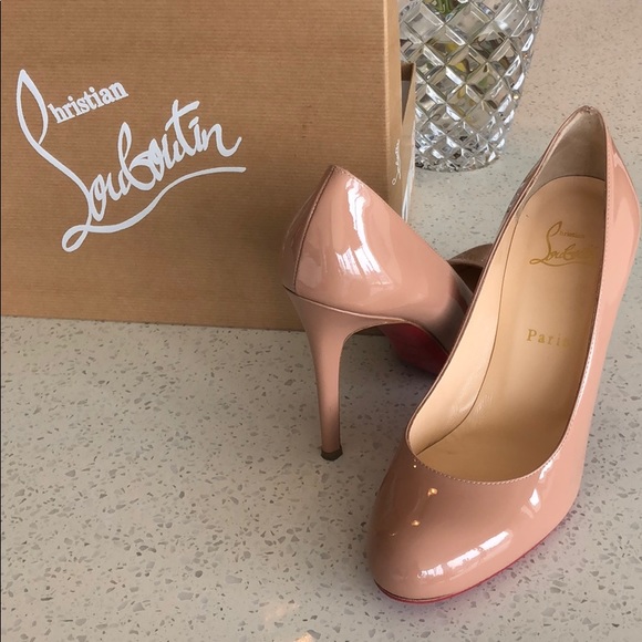 Christian Louboutin Shoes - Christian Louboutin nude patent calf leather shoes
